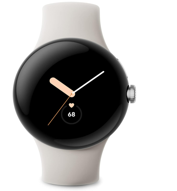 Google Pixel Watch - Android Smartwatch with Fitbit Activity Tracking - Heart Rate Tracking - Polished Silver Stainless Steel case with Chalk Active band - WiFi Brand: Google