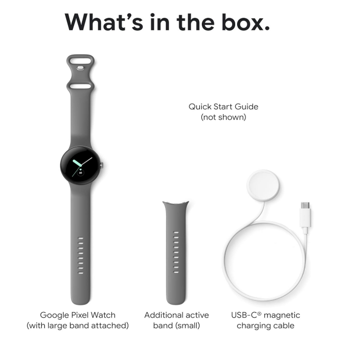 Google Pixel Watch - Android Smartwatch with Fitbit Activity Tracking - Heart Rate Tracking - Polished Silver Stainless Steel case with Chalk Active band - WiFi Brand: Google