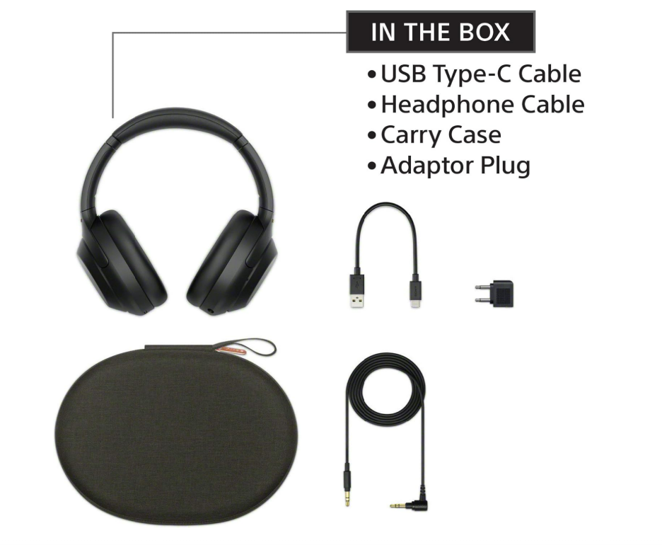 Sony WH-1000XM4 Wireless Industry Leading Noise Canceling Overhead Headphones with Mic for Phone-Call and Alexa Voice Control, Black