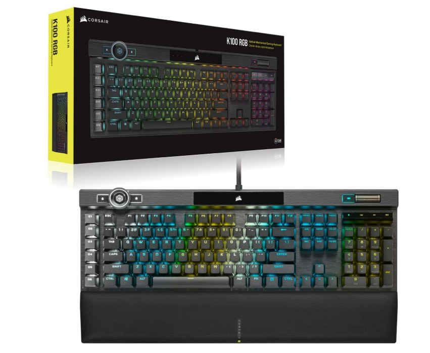 Corsair K100 Rgb Optical-Mechanical Gaming Keyboard, Backlit Rgb Led, Corsair Opx Keyswitches, Black