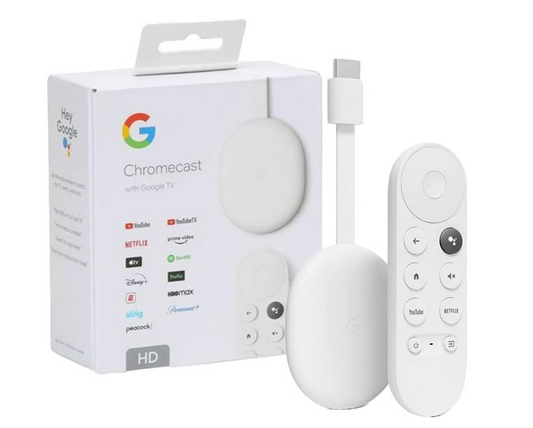 Google Chromecast with Google TV - HD Streaming Device with Voice Remote - Access Netflix, YouTube, Prime Video, Hulu, Spotify, and More - Easy Setup - Compatible with Android & iOS"