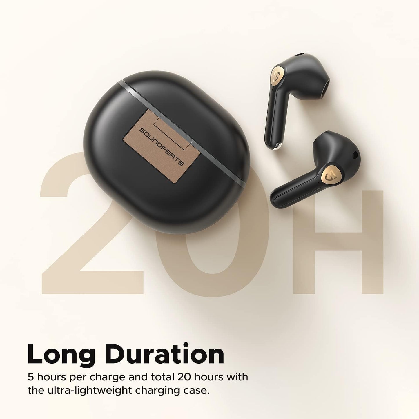 SoundPEATS Wireless Earbuds with Hi-Res Audio, Air3 Deluxe HS Semi in-Ear Headphones with LDAC, ENC Clear Call, APP Control, 14.2mm Large Driver, Game Mode, In-ear Detection, Total 20H Playtime