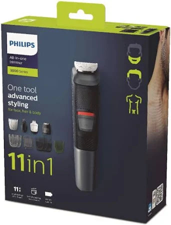 Philips 11-in-1 Multigroom 5000 Series | Ultimate Trimmer for Men |All-in-One Solution| Precision Beard Trimmer |Hair Trimmer|Body Groomer| Ear & Nose Hair Trimmer |Self-Sharpening Metal Blades|MG5730